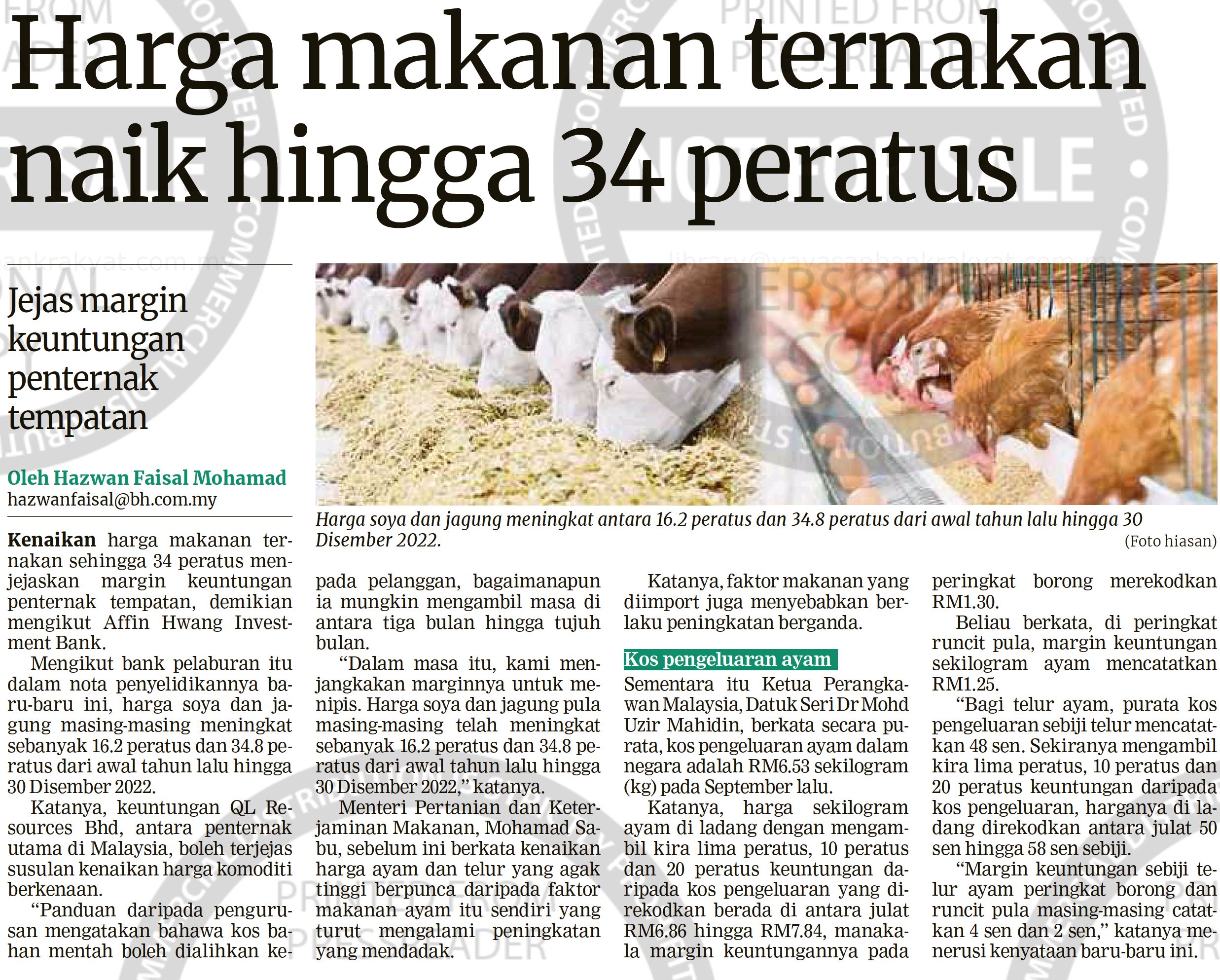 Harga Makanan Ternakan Naik Hingga 34 Peratus - Digital Special ...